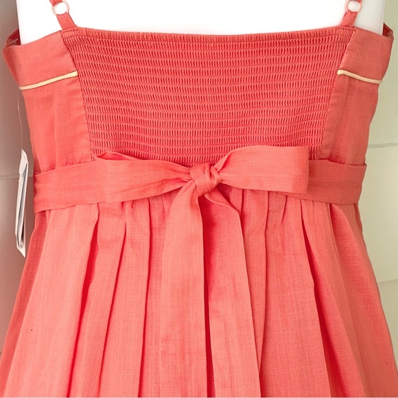 Jessica Simpson Summer Dress 100% Cotton Empire Waist Adjustable Straps Coral - Picture 4 of 13